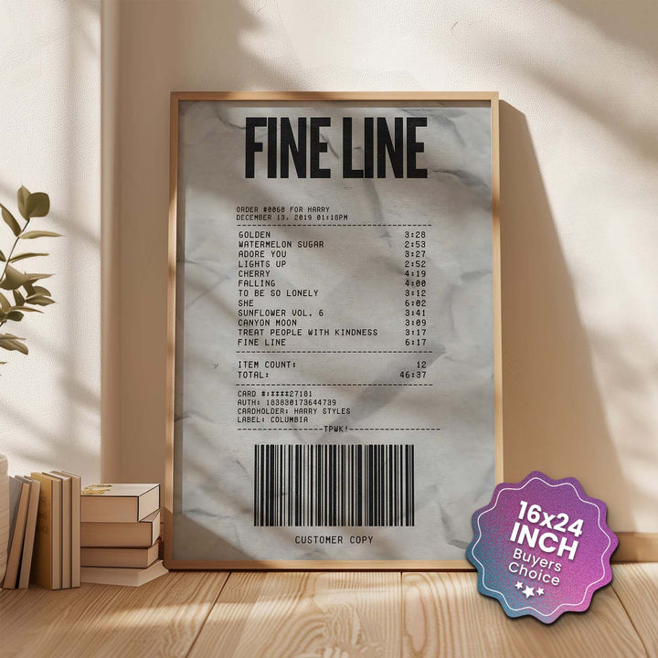 Harry Styles "Fine Line Receipt "