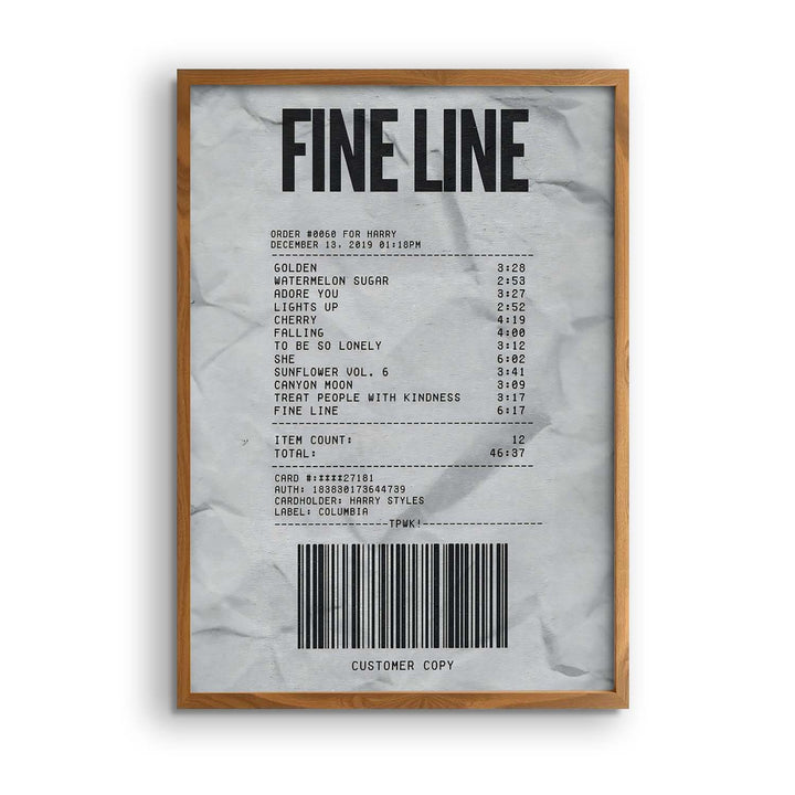 Harry Styles "Fine Line Receipt "